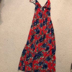 Forever 21 red floral maxi dress